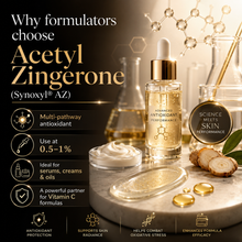Load image into Gallery viewer, Acetyl Zingerone ( Synoxyl® AZ) – Advanced Antioxidant Protection with Acetyl Zingerone - Cosmetic Oil Soluble Antioxidant for DIY Vitamin C Cosmetics UK Supplier