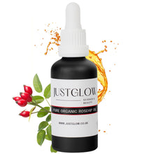 Load image into Gallery viewer, Rosehip face oil - Organic facial oil for skin, moisturising oil, face oil anti-ageing skincare with natural vitamin e oil and vitamin a oil for skin

